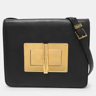 Pre-owned Tom Ford Black Leather Natalia Crossbody Bag