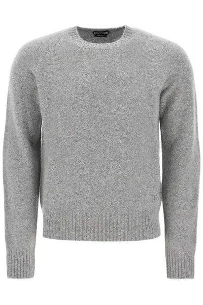 Tom Ford Cashmere Crewneck Pullover In Grigio