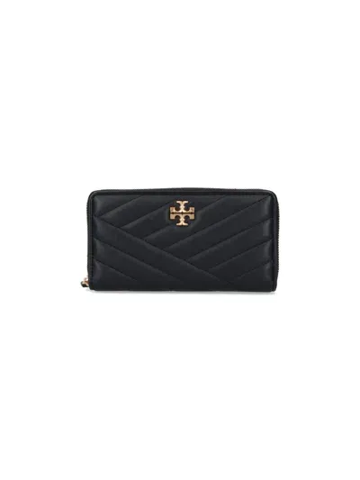 Tory Burch Continental Wallet Kira Chevron In Black