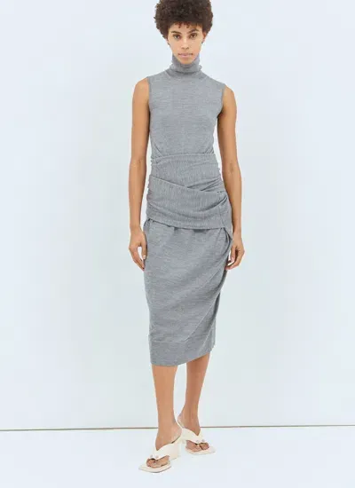 Totême Toteme Women Draped Knit Dress In Gray