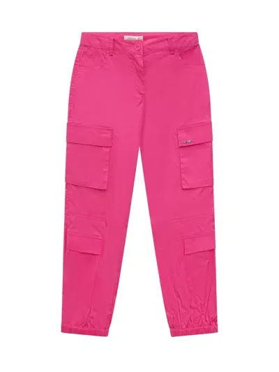 Twinset Kids' Logo Pants In Fuchsia Purple