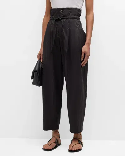 Vanessa Bruno Casimir Cotton Paperbag Pants In Noir