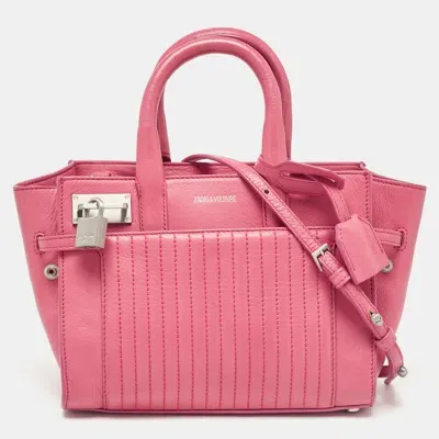 Pre-owned Zadig & Voltaire Pink Leather Xs Candide Tote