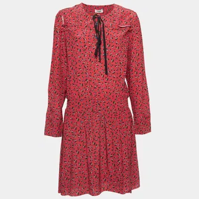 Pre-owned Zadig & Voltaire Red Floral Print Crepe Remus Liberty Mini Dress L