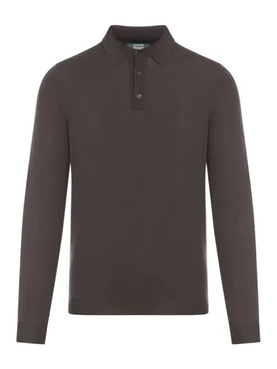 Zanone Wool Polo In Brown