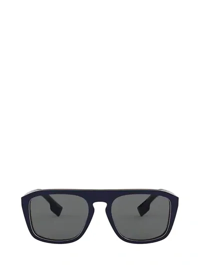 Burberry Be4286 Check Multilayer Blue Sunglasses In Multicolor