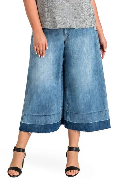 Standards & Practices Release Hem Denim Culottes In Spruce