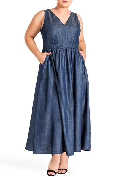 Standards & Practices Nimah Maxi Dress In Dark Blue