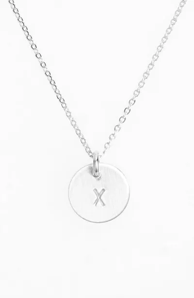 Nashelle Sterling Silver Initial Mini Disc Necklace In Sterling Silver X