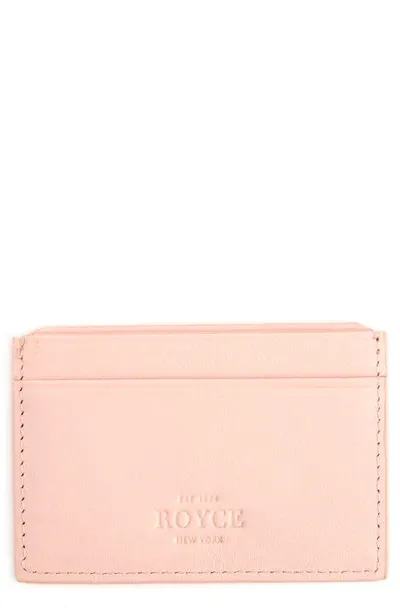 Royce Rfid Leather Card Case In Light Pink