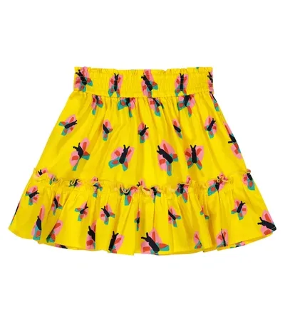 Stella Mccartney Kids' Butterfly-print Organic Cotton Skirt In Green