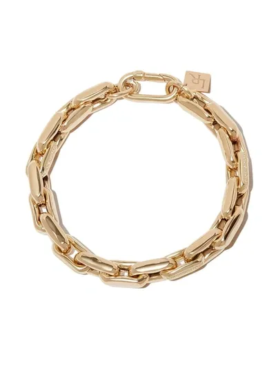 Lauren Rubinski 14k Yellow Gold Small Square Link Diamond Bracelet