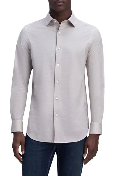 Bugatchi Stretch Cotton Button-up Shirt In Sand