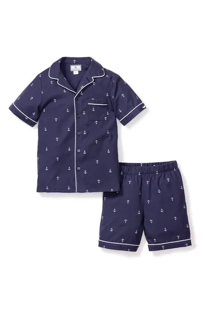 Petite Plume Kids' Baby's, Little Boy's & Boy's 2-piece Portsmouth Anchors Shirt & Shorts Set In Navy