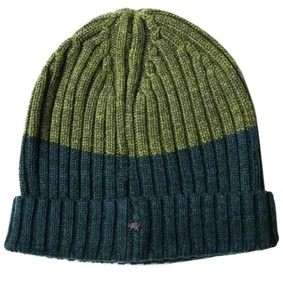 Lords Of Harlech Men's Green Benny Beanie In Hunter & Olive