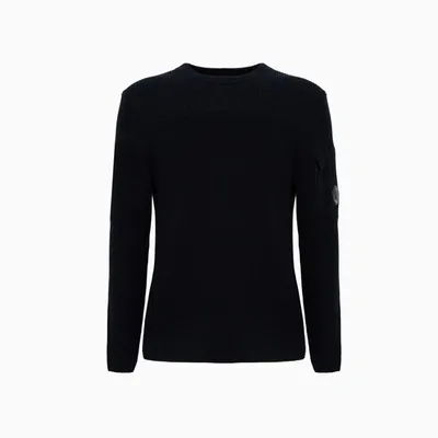 C.p. Company Cp Company Ribbed Wool Sweater In Black