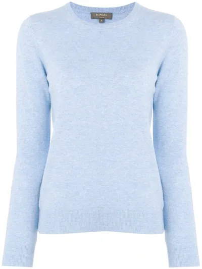 N•peal Crew Neck Cashmere Sweater In Blue