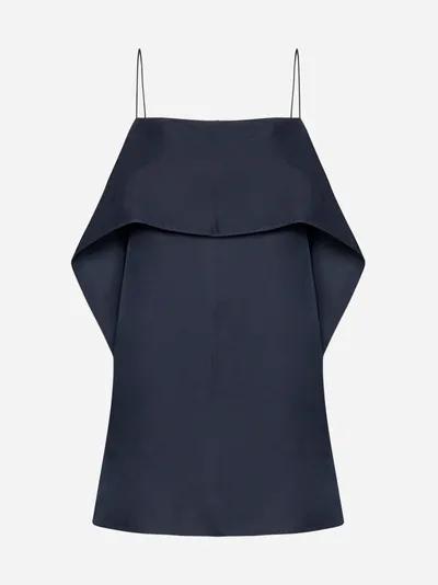 Totême Draped Silk Cami Navy