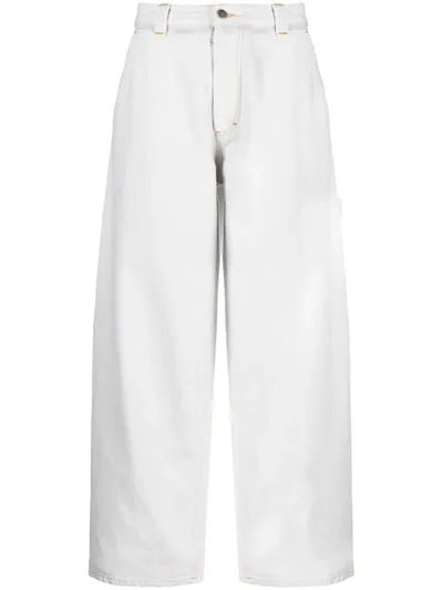 Maison Margiela Mid-rise Wide-leg Jeans In White