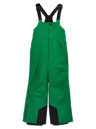 Moncler Kids' 4-way Stretch Tech Nylon Ski Overalls In Green