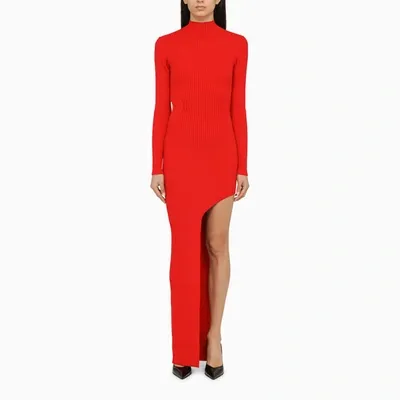 David Koma Red Midi Dress With Slit