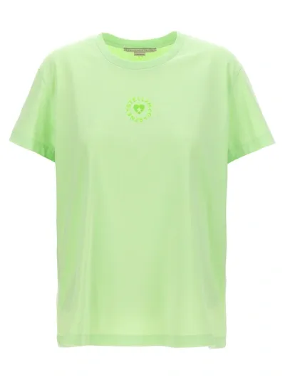 Stella Mccartney Iconic Mini Heart T-shirt In Light Green