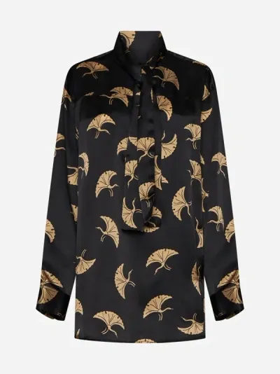 Dries Van Noten Print Silk Blouse In Black