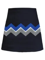 My Pair Of Jeans Women's Silver / Blue / Black Chevron Embroidered Miniskirt