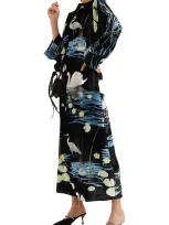 Bernadette Printed Velvet Midi Dress In Black