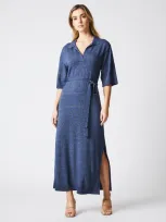 Reid Knit Polo Dress In Coastal Blue