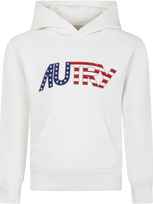 Autry White Hoodie For Kids With Logo