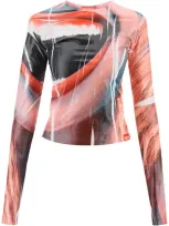 Diesel Graphic-print Stretch T-shirt In Pink