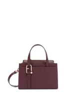 Furla Boston S Chianti Leather Satchel Bag In Red