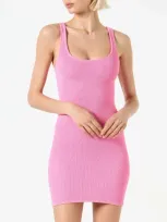 Mc2 Saint Barth Pink Crinkle Short Dress