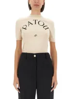 Patou Jersey With Logo In Beige