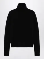 Roberto Collina Black Cashmere-blend Turtleneck Sweater