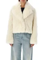 Stand Studio Samara Faux Fur Jacket In White