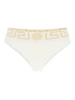 Versace White Greca Border Briefs In Multicolor