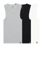 Wao The Fitted Tank 3 Pack In Bwg Multi Pack