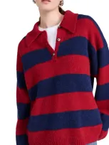 Xirena Alpaca Brenton Sweater Red Blue